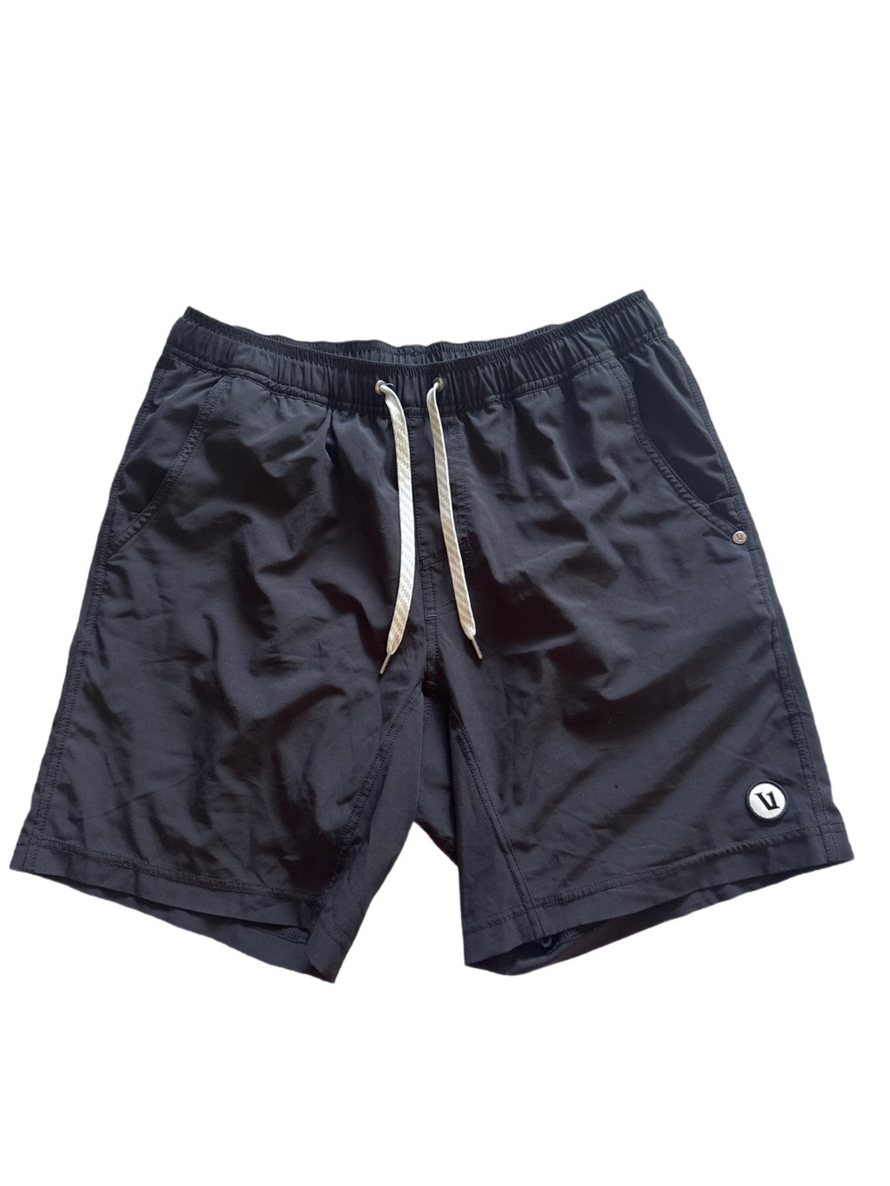 Vuori Black Athletic Drawstring Shorts Liner Removed Medium